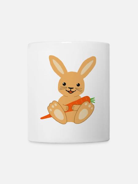 Little rabbit with carrot - Mug - white