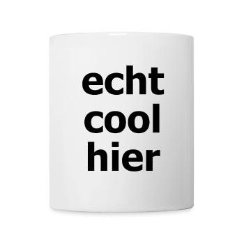 echt cool hier 1 schwarz - Tasse - Weiß - Vorne