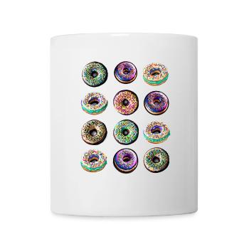 Donuts zwölf bunte bunt - Tasse - Weiß - Vorne