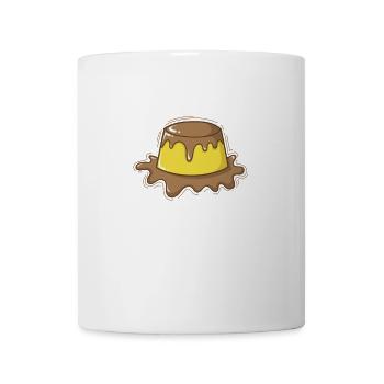 pudding crémeux avec dessert sauce au chocolat - Mug blanc - blanc - Devant