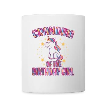 Grandma Of the Birthday Girl Unicorn Family Party - Mug - white - Front