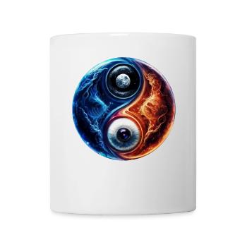 Yin Yang Wasserfeuer - Tasse - Weiß - Vorne