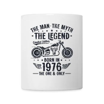 1976 Jahrgang Mann Mythos Legende Motorrad - Tasse - Weiß - Vorne