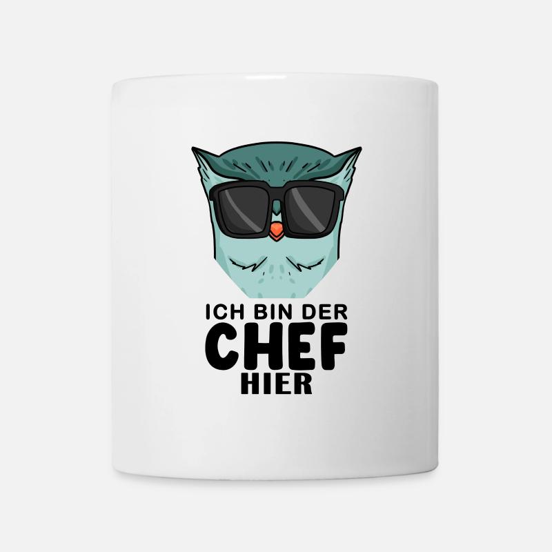 Chef Spruch mit Eule Motiv - Tasse - Weiß