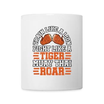 Entraînez-vous comme un lion, combattez comme un tigre muay thaï - Mug blanc - blanc - Devant