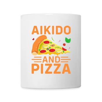 Aikido und Pizza - Tasse - Weiß - Vorne