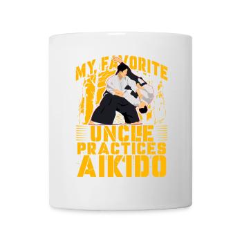 Mein Lieblingsonkel trainiert Aikido - Tasse - Weiß - Vorne