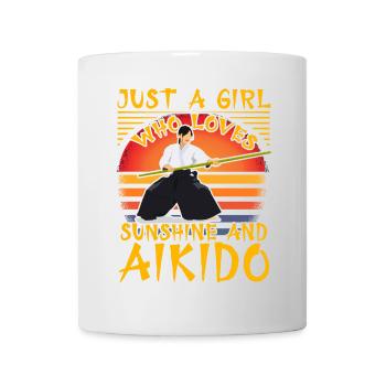 Nur ein Mädchen, das Sonnenschein und Aikido liebt - Tasse - Weiß - Vorne