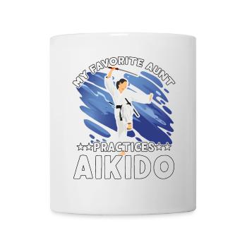 Meine Lieblingstante trainiert Aikido - Tasse - Weiß - Vorne