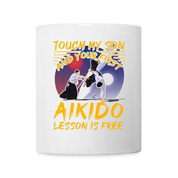 Touch my Son und Ihre erste Aikido-Stunde ist kostenlos - Tasse - Weiß - Vorne