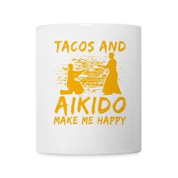Tacos and Aikido make me happy - Mug - white - Front