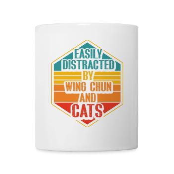Easily distracted by Wing Chun and Cats - Mug - white - Front
