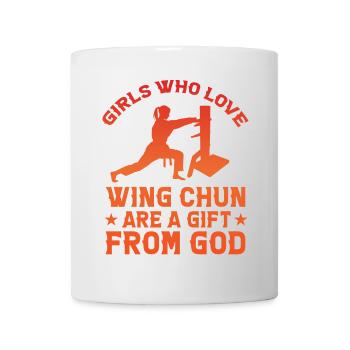 Les filles qui aiment le Wing Chun sont un cadeau de Dieu - Mug blanc - blanc - Devant