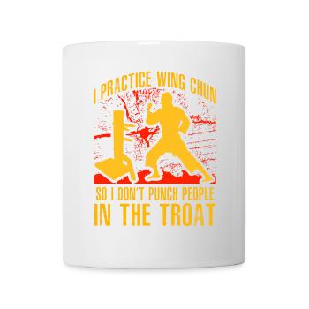 Je pratique le Wing Chun pour ne pas frapper les gens - Mug blanc - blanc - Devant