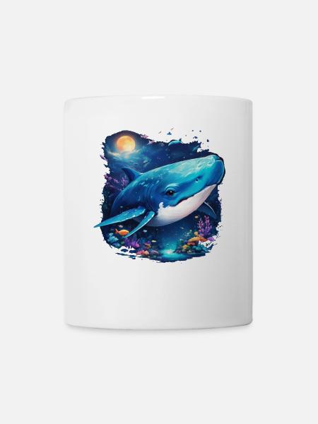 Baleine bleue - Mug blanc - blanc