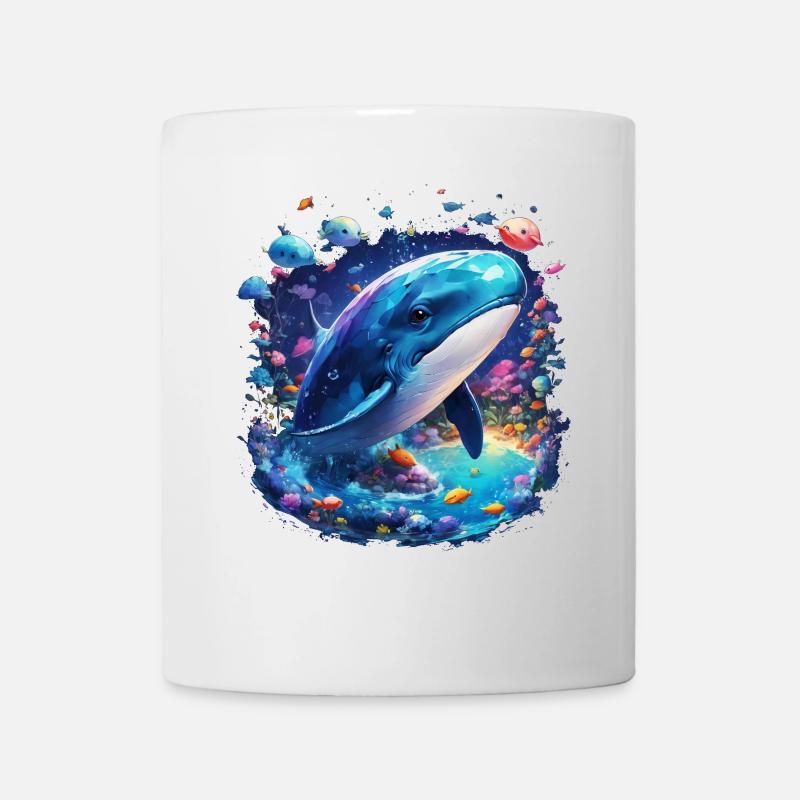 Baleine bleue - Mug blanc - blanc