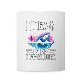 Der Ozean ist mein Spielplatz - Tasse - Weiß - Vorne