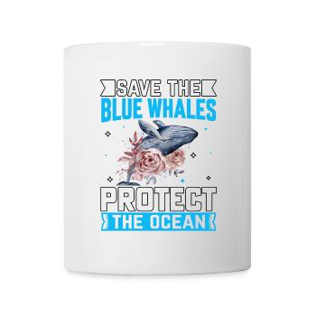 Rettet die Blauwale, schützt den Ozean - Tasse - Weiß - Vorne