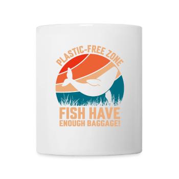 Plastikfreie Zonenfische haben genug Gepäck - Tasse - Weiß - Vorne