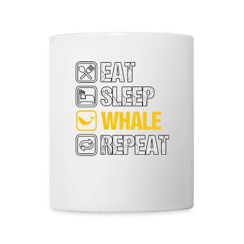 Essen Schlaf Wal Wiederholung - Tasse - Weiß - Vorne