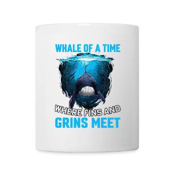 Wal einer Zeit, in der sich Flossen und Grinsen treffen - Tasse - Weiß - Vorne