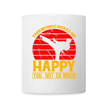 Le taekwondo me rend heureux toi, pas tellement - Mug blanc - blanc - Devant