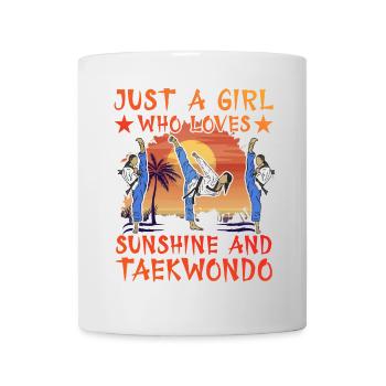 Juste une fille qui aime le soleil et le taekwondo - Mug blanc - blanc - Devant