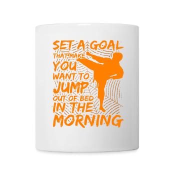 Fixez-vous un objectif qui vous donne envie de sauter du lit - Mug blanc - blanc - Devant