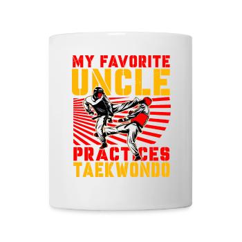 Mein Lieblingsonkel trainiert Taekwondo - Tasse - Weiß - Vorne