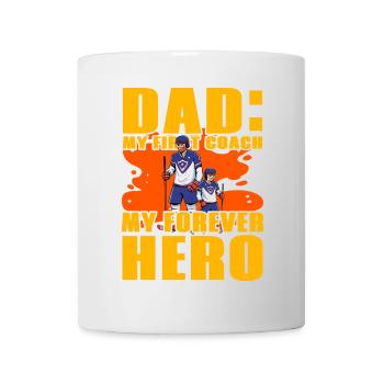Papa, mein erster Trainer, mein ewiger Held - Tasse - Weiß - Vorne