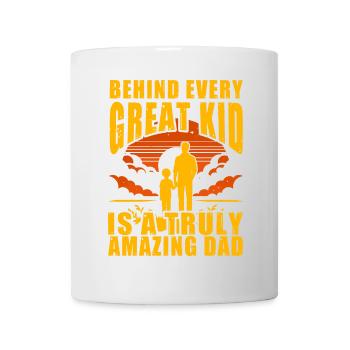 Derrière chaque enfant formidable se cache un père vraiment incroyable - Mug blanc - blanc - Devant