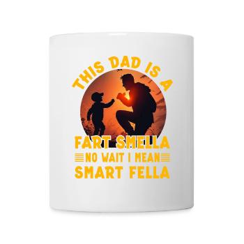 Dieser Papa ist ein Furzgeruch, nein, warte, ich meine klug - Tasse - Weiß - Vorne