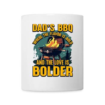 Le barbecue de papa où la saveur est audacieuse et l’amour est - Mug blanc - blanc - Devant