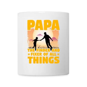 Papa, der Finder und Fixierer aller Dinge - Tasse - Weiß - Vorne