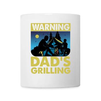 Warnung Papas Grillen - Tasse - Weiß - Vorne