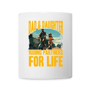 Vater und Tochter fahren Partner fürs Leben - Tasse - Weiß - Vorne