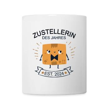 Zustellerin des Jahres 2024 Postbotin Paketbotin - Tasse - Weiß - Vorne