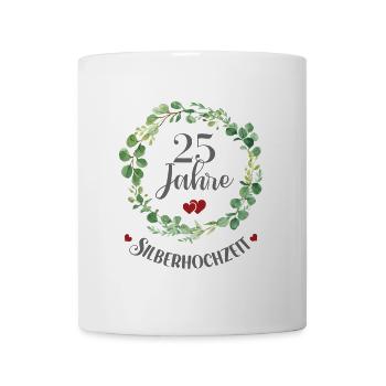 25 Jahre Verheiratet Silber Ehe 25. Silberhochzeit - Tasse - Weiß - Vorne