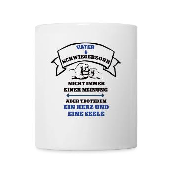 Vater und Schwiegersohn Team Schwiegerpapa Söhne - Tasse - Weiß - Vorne