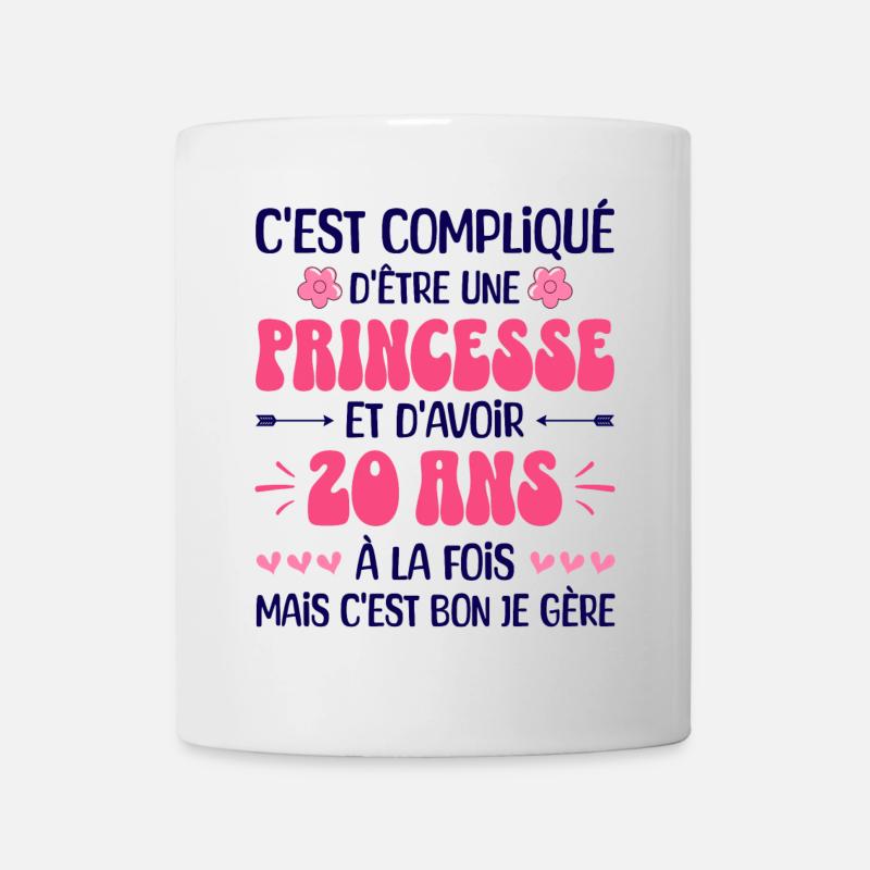 Femme Princesse Anniversaire 20 Ans - Mug blanc - blanc