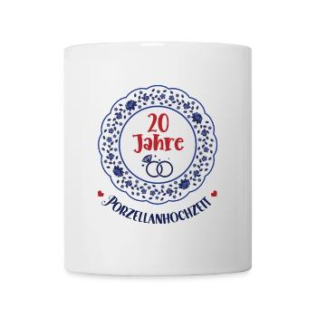 20 Jahre Verheiratet Ehe Porzellanhochzeit 20. - Tasse - Weiß - Vorne