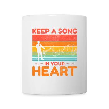 Keep a song in your Hear - Musik Retro Vintage - Tasse - Weiß - Vorne