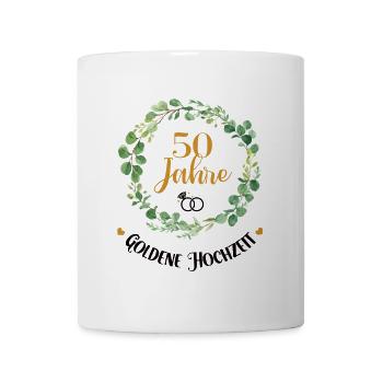 50 Jahr Goldhochzeit Hochzeitstag Goldene Hochzeit - Tasse - Weiß - Vorne