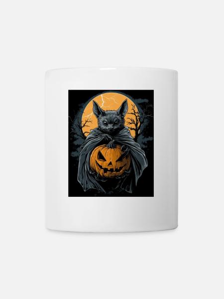 Halloween Geschenk Frauen Fledermaus Männer Kinder - Tasse - Weiß