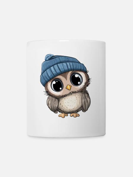 Eule Süß Niedlich Baby Kinder Tier Cartoon - Tasse - Weiß