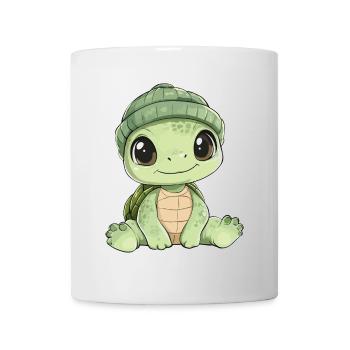 tortue mignon mignon bébé enfants animal dessin animé - Mug blanc - blanc - Devant