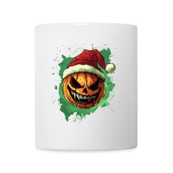Halloween Gift Pumpkin with Santa Hat Decoration - Mug - white - Front