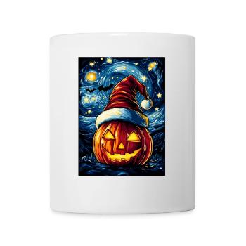 Halloween Gift Pumpkin with Santa Hat Decoration - Mug - white - Front