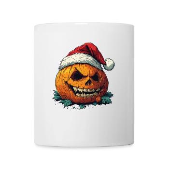Halloween Gift Pumpkin with Santa Hat Decoration - Mug - white - Front