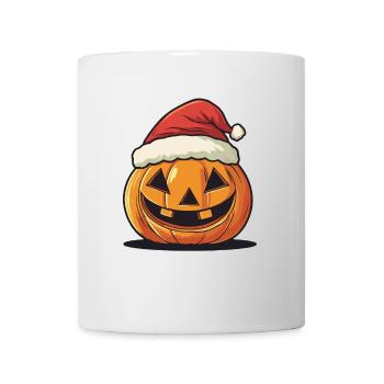 Halloween Gift Pumpkin with Santa Hat Decoration - Mug - white - Front